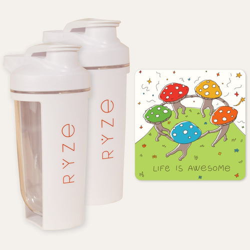 RYZE 2 Shaker Bottles + FREE Gifts
